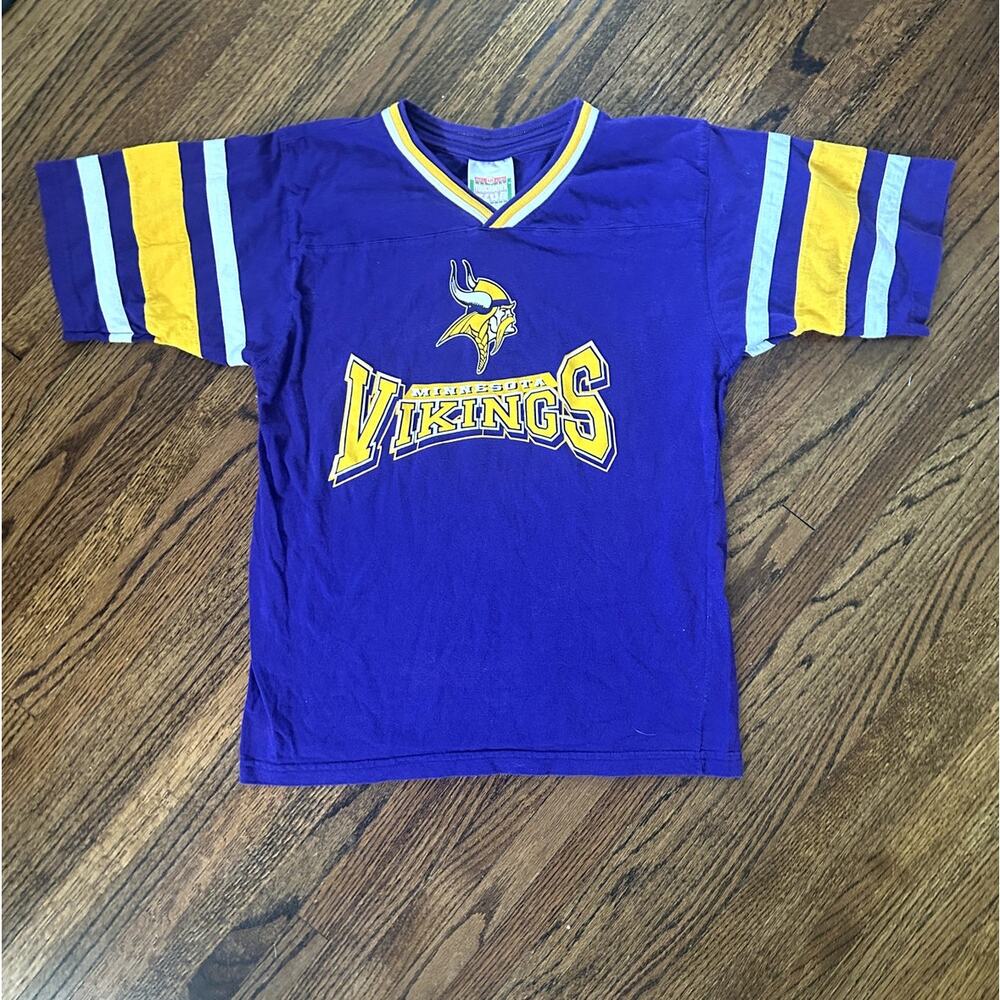 Vintage Minnesota Vikings NFL Kids Touchdown Club T-Shirt - Large (14/16)